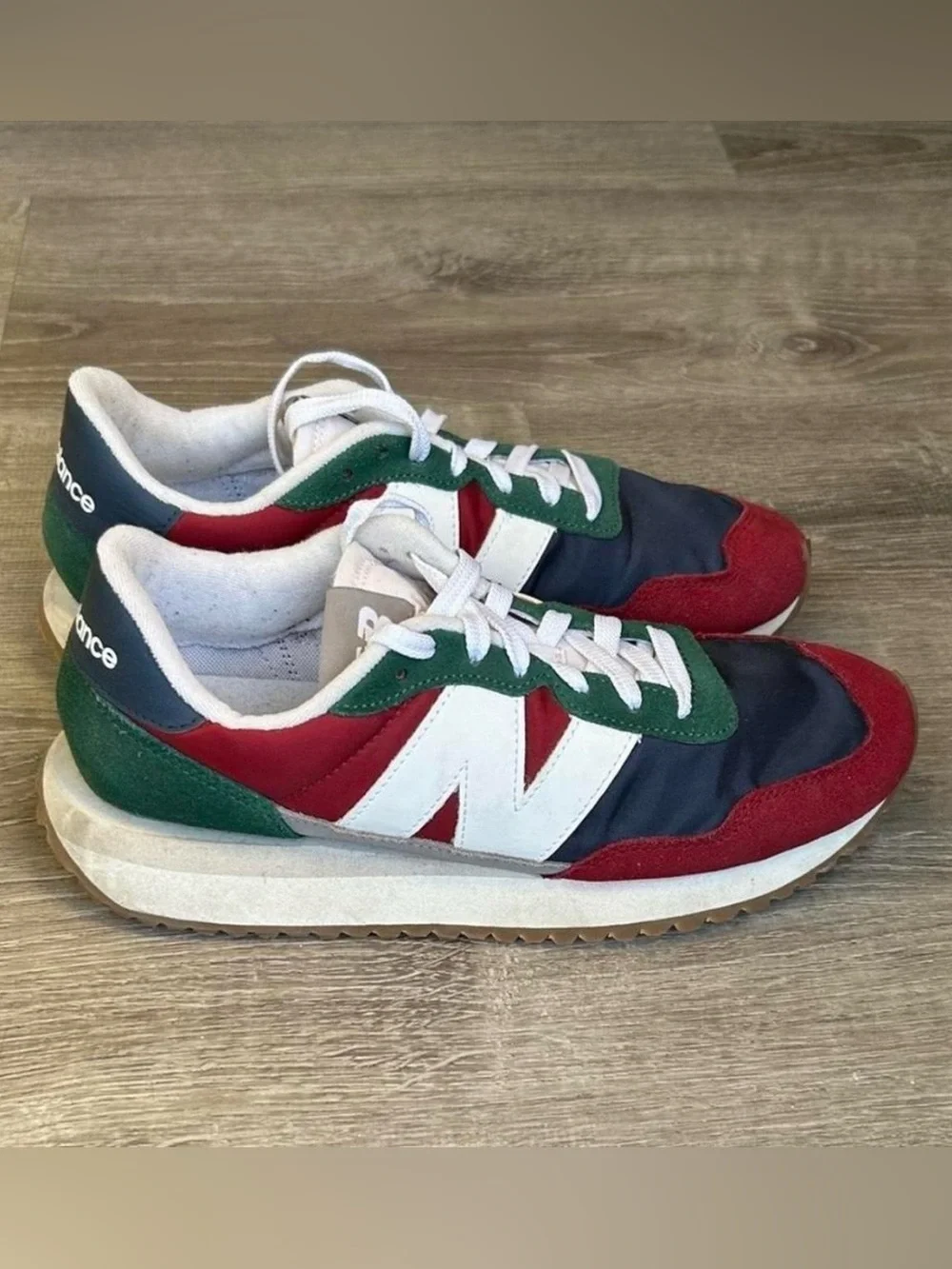New Balance 237 Men's Sneakers - Red, Green, Navy, White
